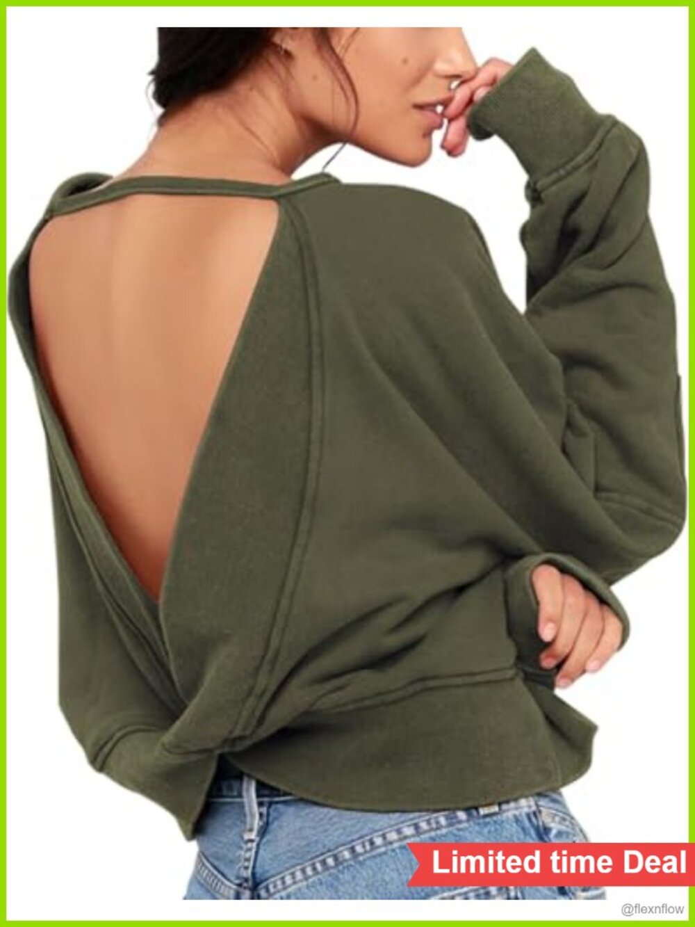 Open Back Workout Top Crop Long Sleeve Cross Backless Athletic Shirt